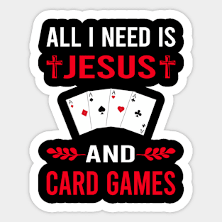 I Need Jesus And Card Game Games Cards Sticker